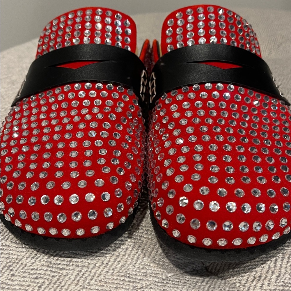 JW Anderson Suedekid Red Crystal Loafers size 38 - Picture 5 of 12